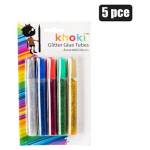 5 Piece Glitter Glue Pens - 11cm Tubes